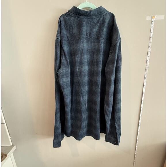 NWT RRL BY RALPH LAUREN Plaid-Print Jersey Popover Workshirt Navy/Blue Medium - Picture 11 of 13